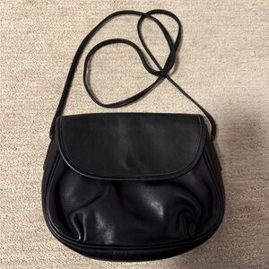 Coach Vintage Black Leather Cafe Crossbody Shoulder Bag
